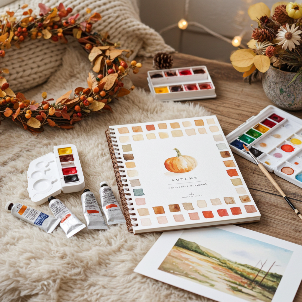 Autumn watercolor workbook by Emily Lex studio