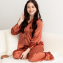 Burnt Orange Satin Pajama Pants Set
