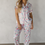 Celebrations Satin Pajamas Pants Set with Ribbon tie