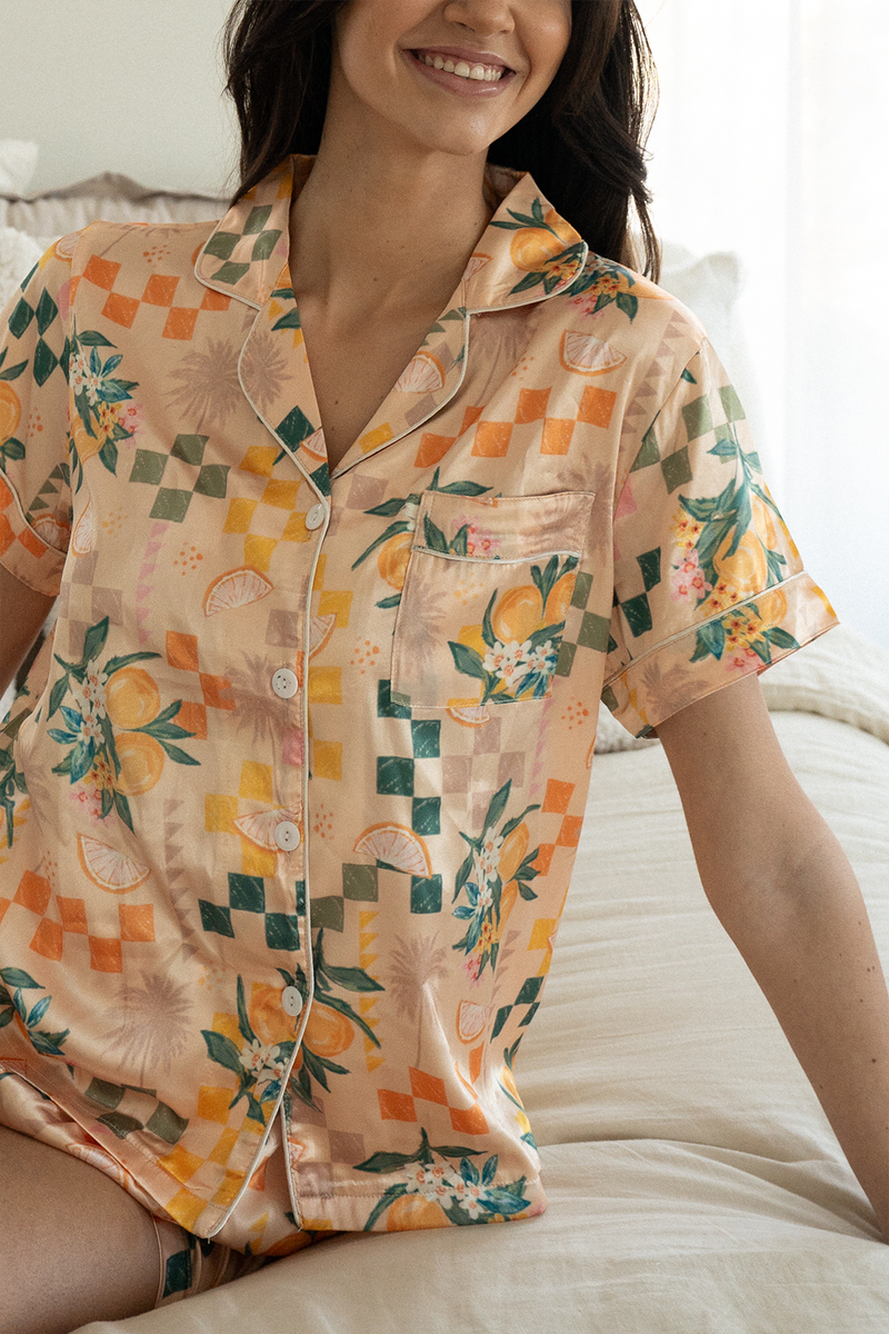 Checkered Picnic Satin Pajamas