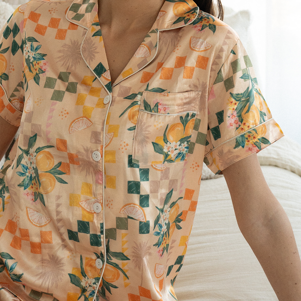 Checkered Picnic Satin Pajamas