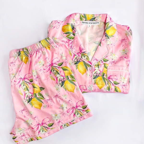Citrine Coquette Satin Pajamas