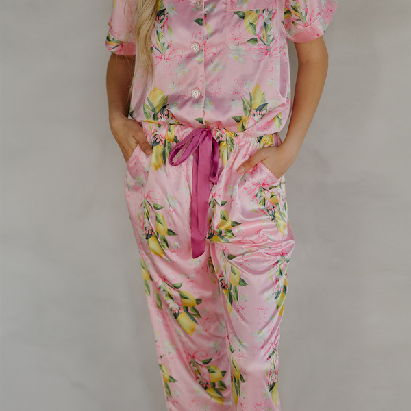 Citrine Coquette Ribbon Pajama Pants Set