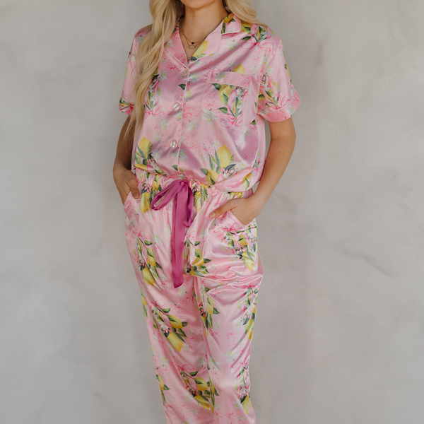 Citrine Coquette Ribbon Pajama Pants Set