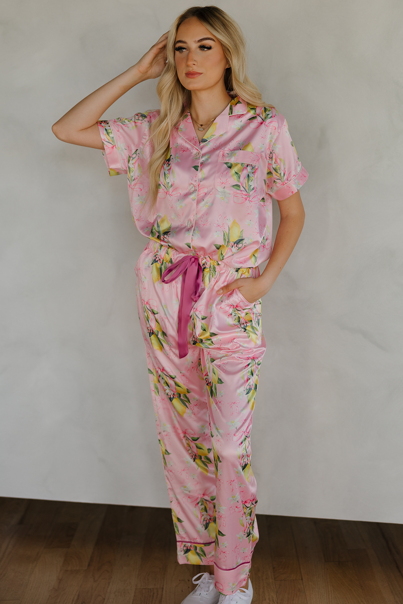 Citrine Coquette Ribbon Pajama Pants Set