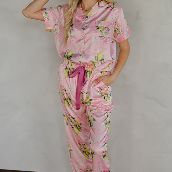 Citrine Coquette Ribbon Pajama Pants Set