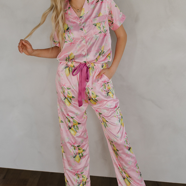 Citrine Coquette Ribbon Pajama Pants Set