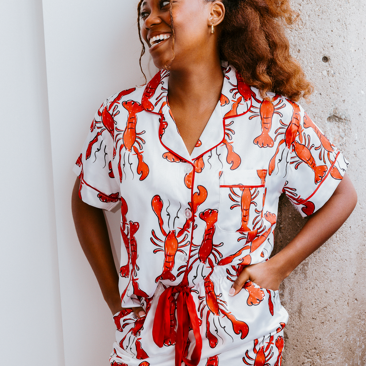Coastal Crustacean Satin Pajamas