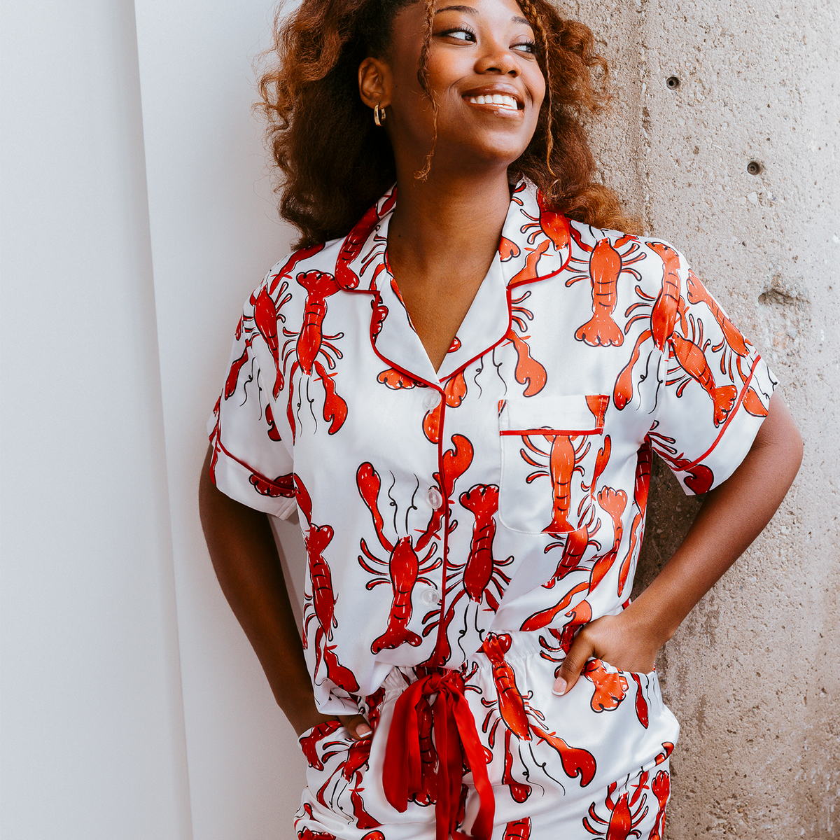 Coastal Crustacean Satin Pajamas