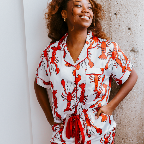 Coastal Crustacean Satin Pajamas