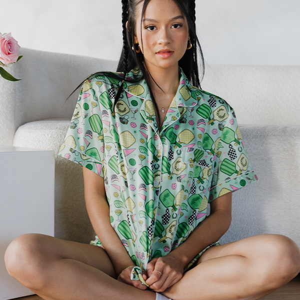 Fun & Games Pickleball Satin Pajamas