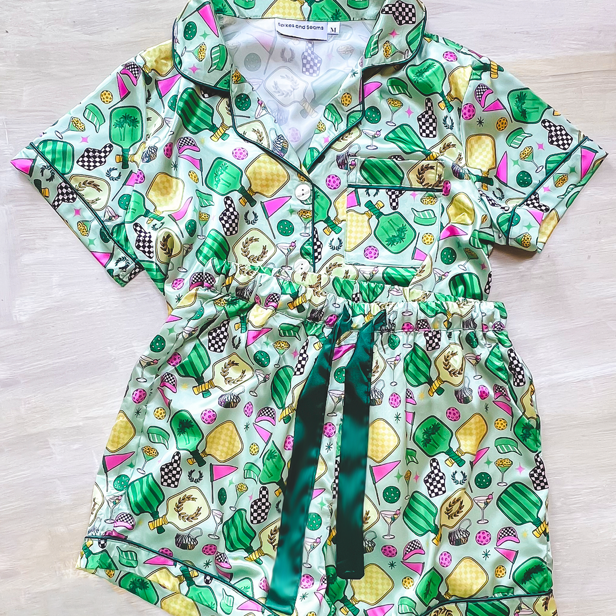 Fun & Games Pickleball Satin Pajamas