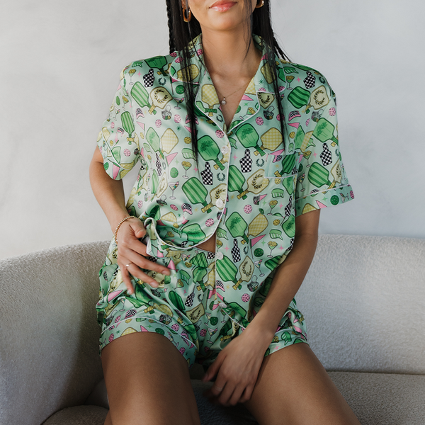 Fun & Games Pickleball Satin Pajamas
