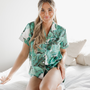 Women's Green Banana Leaf Pajamas