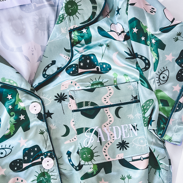 Green Rodeo Satin Pajamas