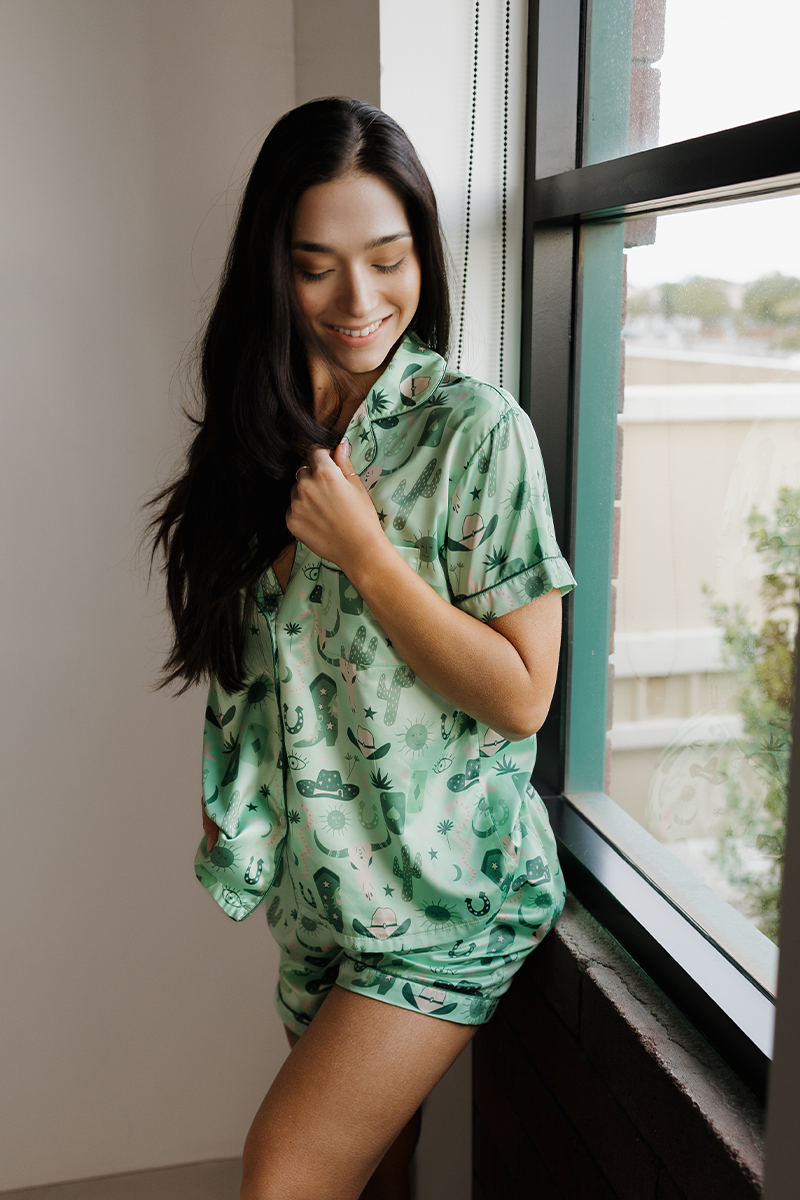 Last Rodeo Pyjamas Green Rodeo Satin Pajamas – SLATE Boutique & Gifts