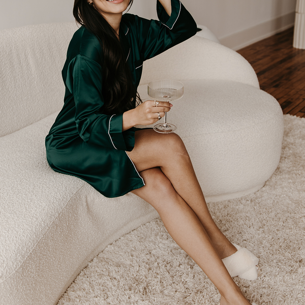Forest Green Satin Sleep Shirt