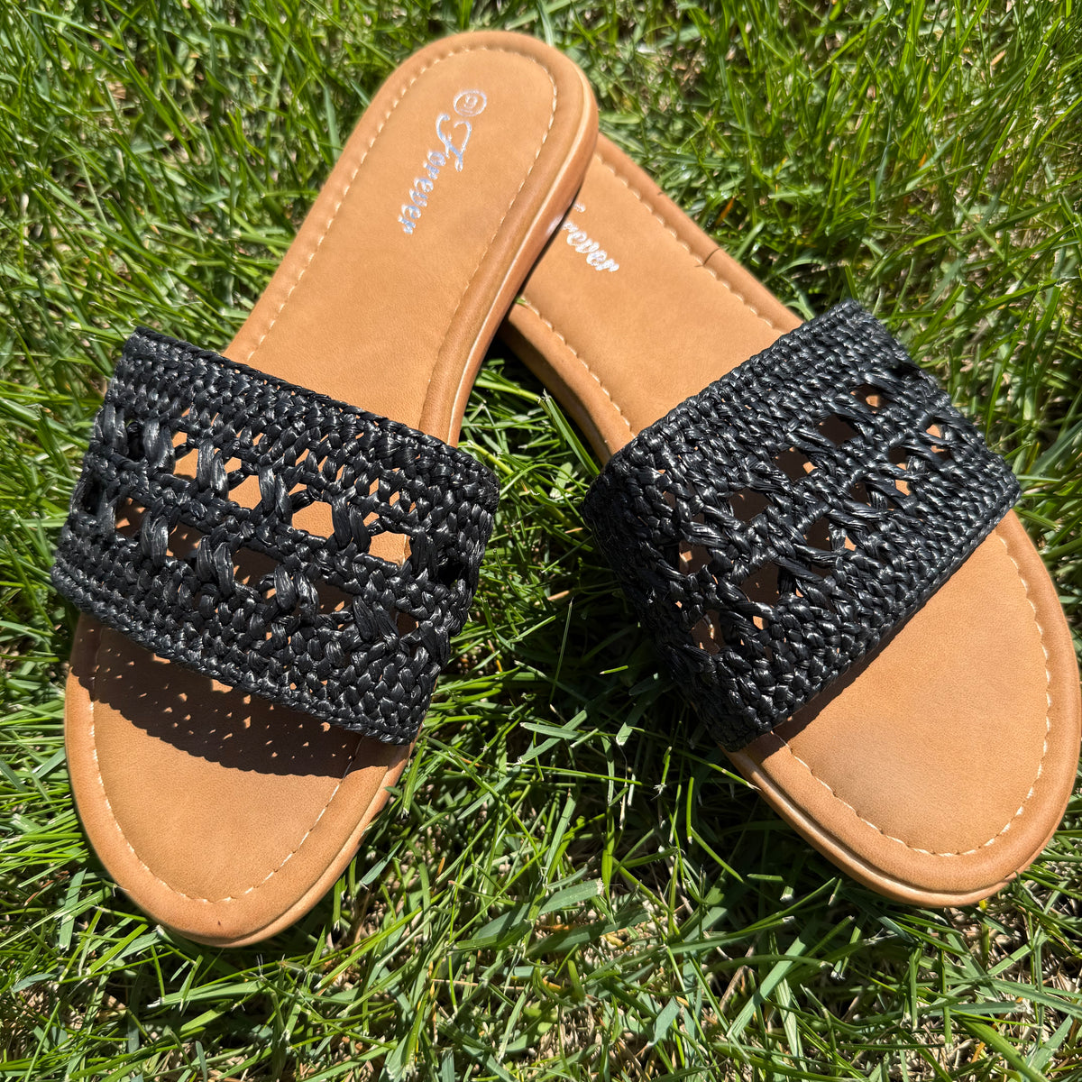 On The Sunny Path Black Sandals