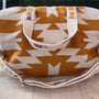 Cream and Orange Aztec Duffel