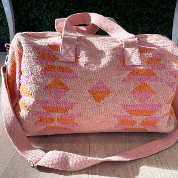 Pink, Orange & Pink Aztec Duffel