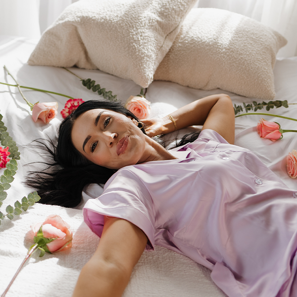 Lavender Satin Pajamas