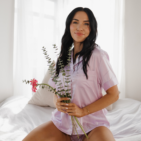 Lavender Satin Pajamas