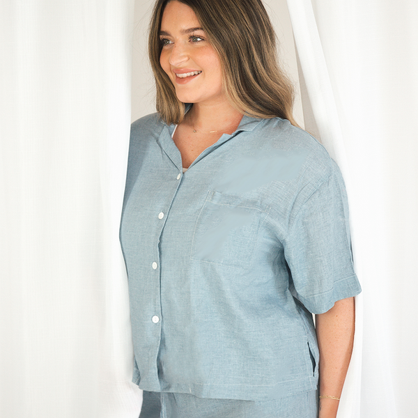 Light Blue Linen Matching Set