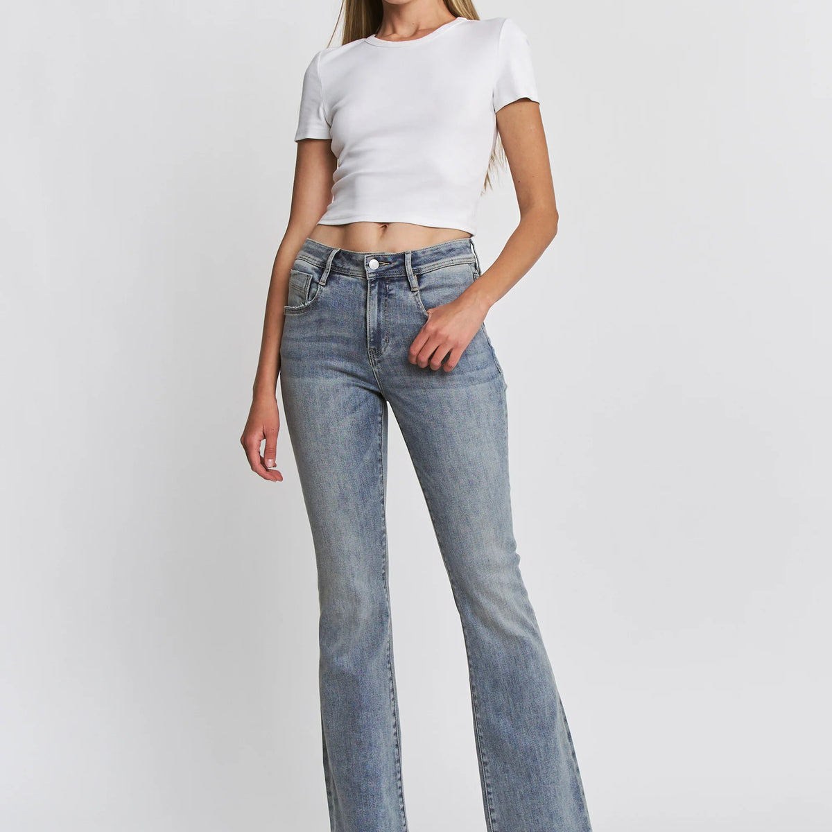 Hannah Mid Rise Bootcut- Mica Denim
