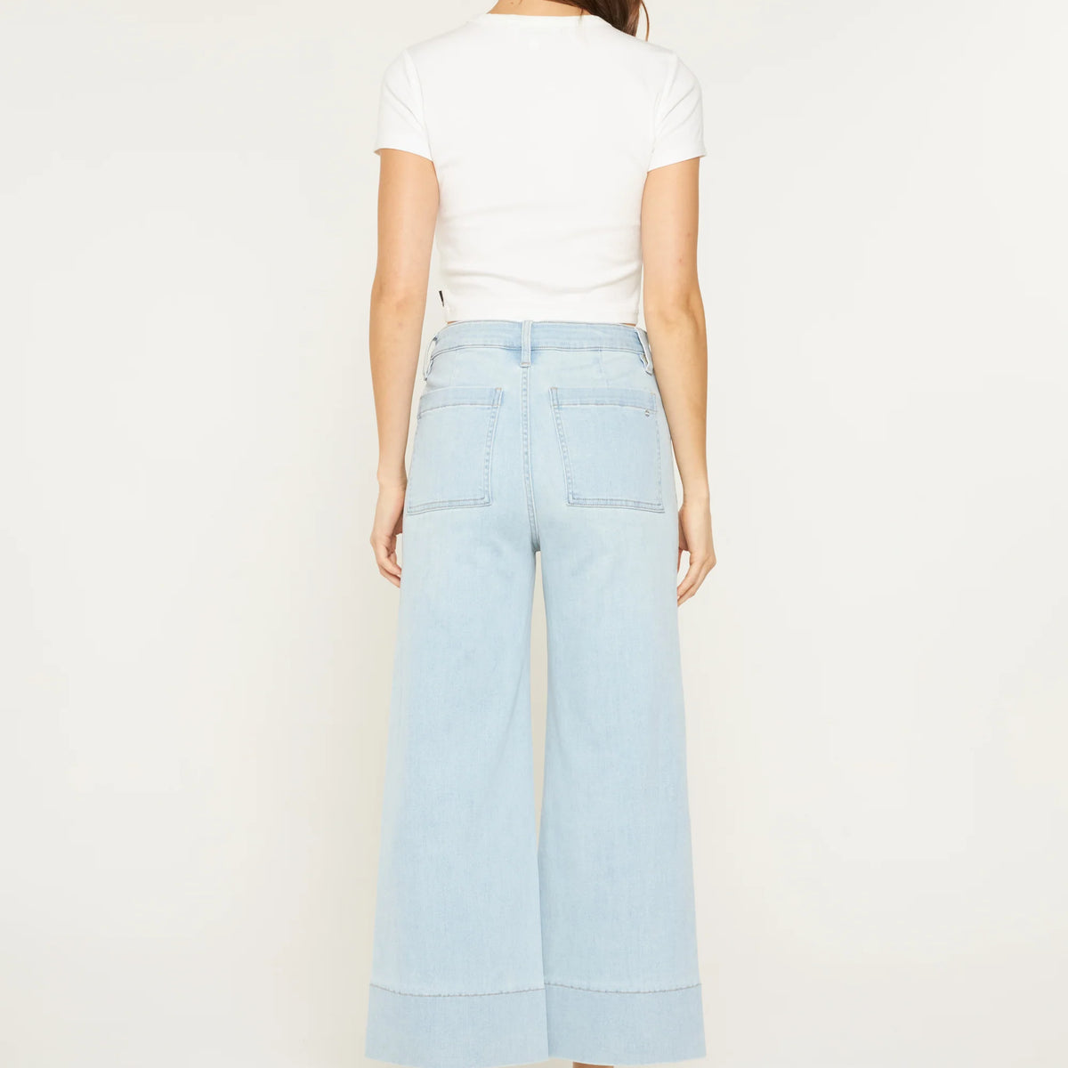 High Rise Cropped Wide Leg Patch- Mica