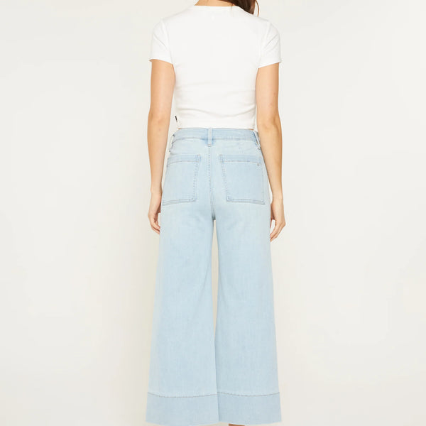 High Rise Cropped Wide Leg Patch- Mica