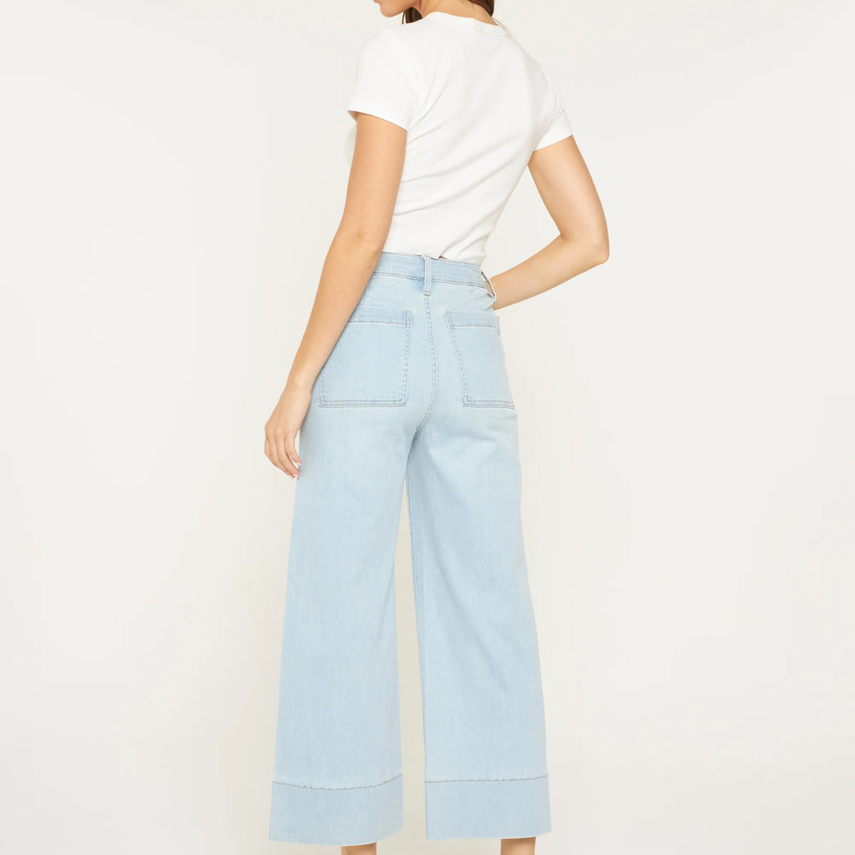 High Rise Cropped Wide Leg Patch- Mica