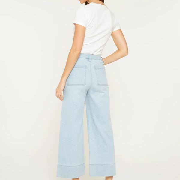 High Rise Cropped Wide Leg Patch- Mica