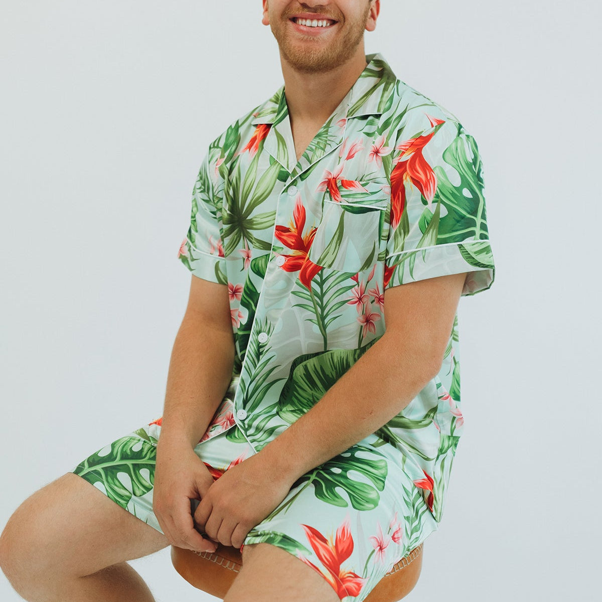 Men's Mint Tropical Pajama set