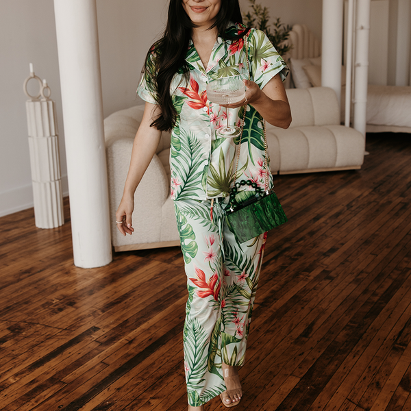 Mint Tropical Pajama Pants set