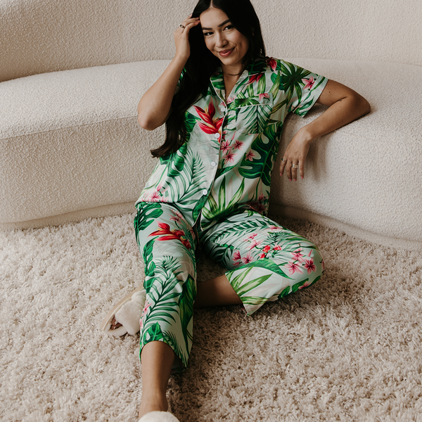 Mint Tropical Pajama Pants set