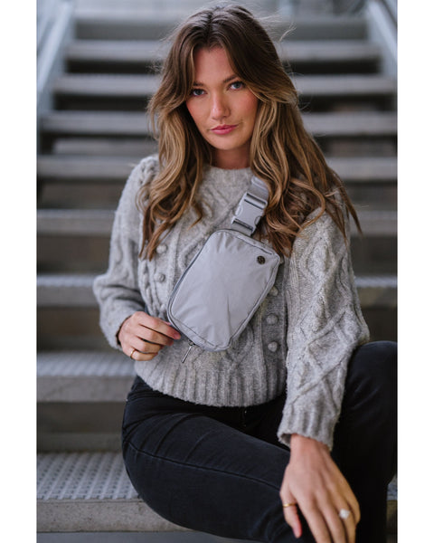 Grey Stadium Nylon Belt Bag - Accessories 