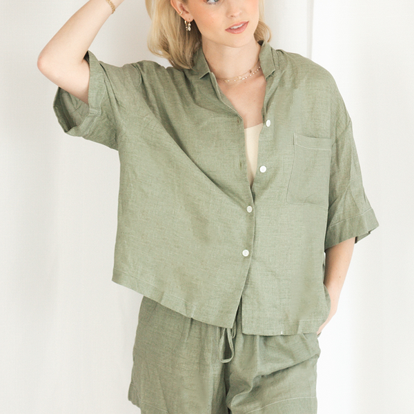 Olive Linen Matching Set