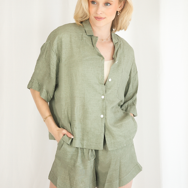 Olive Linen Matching Set
