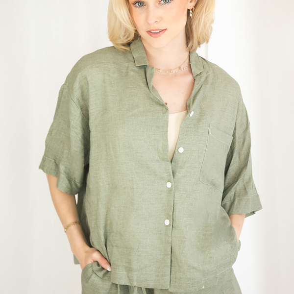 Olive Linen Matching Set