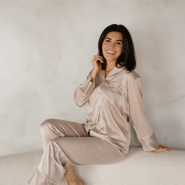 Oyster Satin Pajamas Pants Set