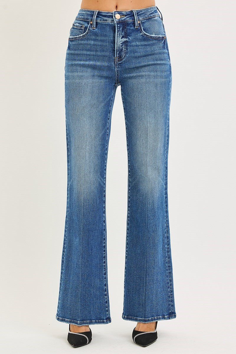 Risen- Tummy Control High Rise Wide Flare Jeans