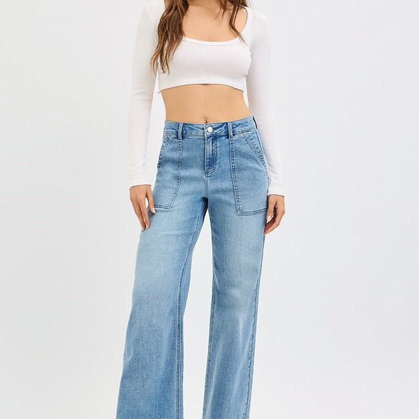 Risen- High Rise Straight Leg with Cargo Pocket