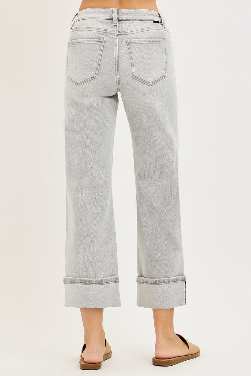 Risen- Mid Rise Crop Straight Jeans