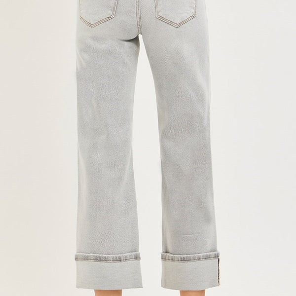 Risen- Mid Rise Crop Straight Jeans