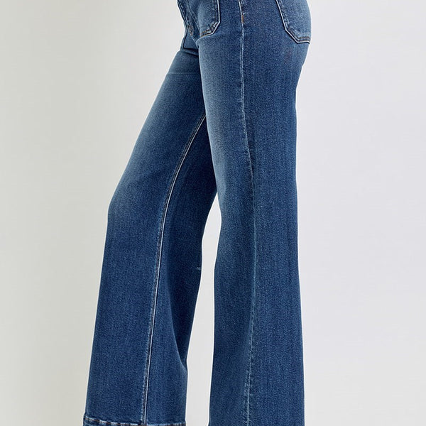 Risen High Rise Wide Flare Jeans