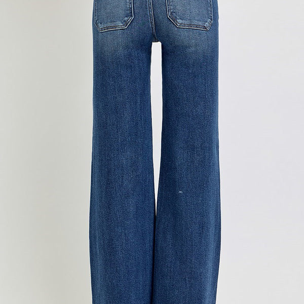 Risen High Rise Wide Flare Jeans