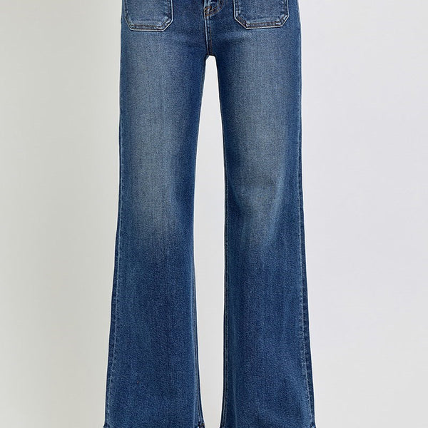 Risen High Rise Wide Flare Jeans