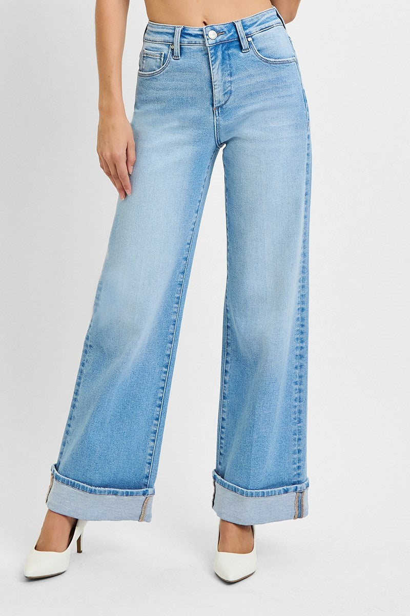Risen- Tummy Control High Rise Wide Leg w/ Cuff