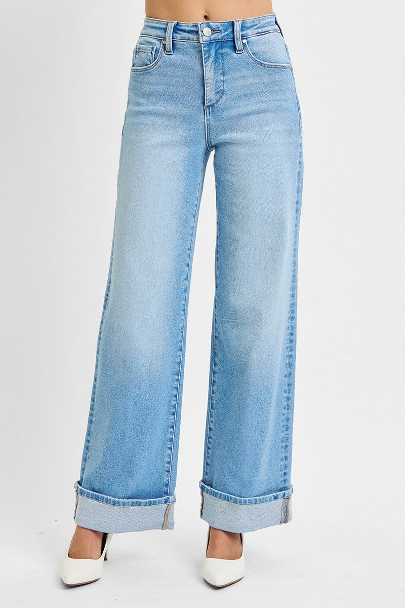 Risen- Tummy Control High Rise Wide Leg w/ Cuff
