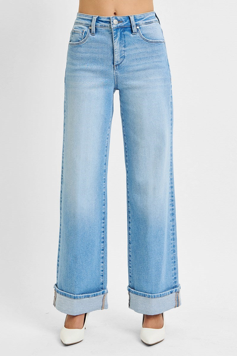 Risen- Tummy Control High Rise Wide Leg w/ Cuff